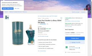 Jean Paul Gaultier 125ml por $1,498 | Oferta Mercado Libre