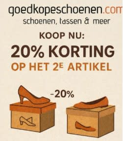 20% (extra) korting op elk tweede artikel bij Goedkopeschoenen