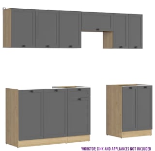 Summer 7 Unit Kitchen Cabinets Set 240cm for £499