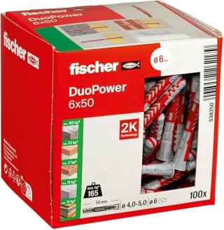 Fischer DuoPower 6×50 Universal Wall Plugs (100 Pack) – £3.70
