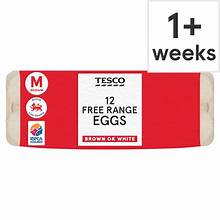 Tesco 12 Pack Medium Free Range Eggs Clubcard Deal for £2.50
