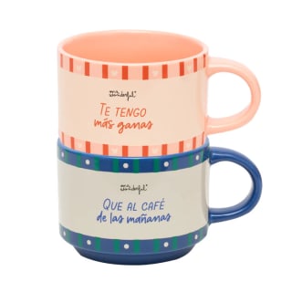 Set 2 tazas Mr Wonderful: Te tengo más ganas que al café de las mañanas por 6,50€