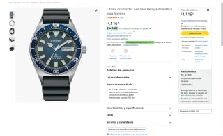 Reloj Citizen Promaster Sea Dive por $3,705 | Amazon