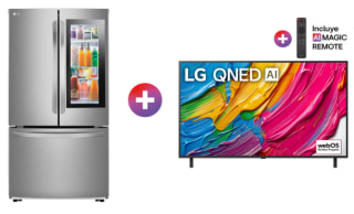 Refrigerador Instaview French Door 29 pies + Smart TV 55" LG 4K en $29,999