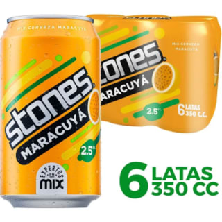 Pack 6 un. Cerveza Stones Maracuya Fuit Beer 2.5° 350 cc por $6.490