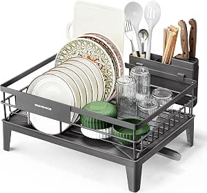 SONGMICS Escurreplatos, Encimera de Cocina, Giratorio 360° por 17.99€
