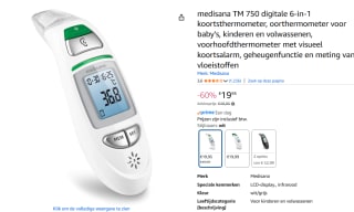 MEDISANA TM750 koortsthermometer voor €19,95 bij Amazon