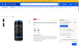 Jack Daniel's Agua Mineral y Ginger 473ml por $28 | Oferta Walmart