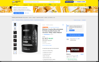 Creatina Birdman 450g por $363 | Mercado Libre