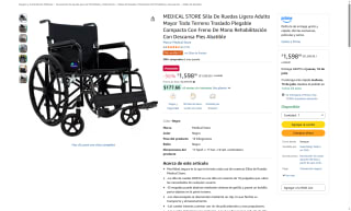 Silla de Ruedas Ligera Medical Store OR255 por $1,598 | Amazon