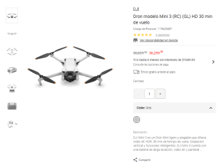 Dron DJI Mini 3 4K por $6,299 | Oferta Liverpool