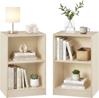 VASAGLE Custos Juego 2 Mesitas Noche Beige Travertino por 34,49€
