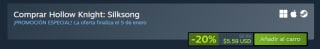 Hollow Knight: Silksong por $182 | Oferta Steam