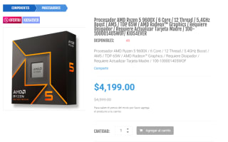 Procesador AMD Ryzen 5 9600X 5.4GHz por $4,199 | DDTech