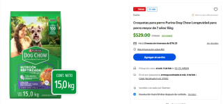 Croquetas Purina Dog Chow Longevidad 15kg para Perro por $529 | Walmart