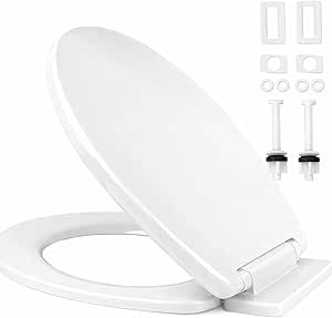 Ram White Soft Close Toilet Seat with Quick Release for Easy Clean Loo Toilet Seat wi