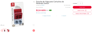 Estuche de Viaje para Cartuchos de Nintendo Switch por $124 | Sears