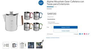 Cafetera Alpine Mountain Gear Caddis 4 tazas por $497 | Costco