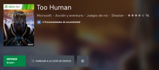 Too Human Gratis en Xbox Store