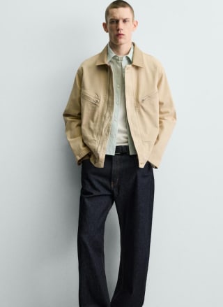 Veste en jean homme col combiné à 8,39€