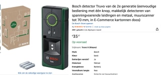 Bosch Truvo - Leiding detector voor €35,57 bij Amazon
