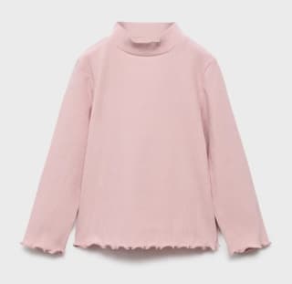 Polera Canalé Cuello Alto Bebé Niña Mango Kids por $6.990