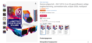 10-pack eclipse-brillen + 3 telefooncameracovers voor €8,54 bij Amazon