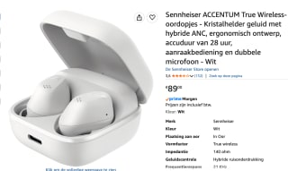 Sennheiser Accentum True Wireless voor €89 bij Amazon