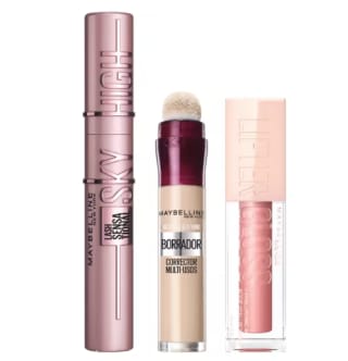 Maybelline New York máscara pestañas Sky High + borrador corrector + labial Lifter