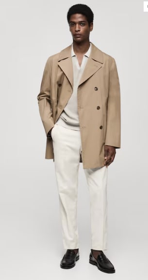 Mango Man trenchcoat beige voor €45,99 in de Mango outlet