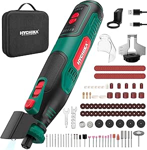 HYCHIKA Herramienta rotativa inalámbrica 8V 2,0Ah + 145 accesorios por 29.15€