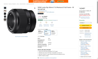 SONY Lente Fijo 50mm F1.8 por $4,949 | Oferta Amazon
