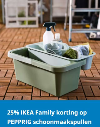 25% IKEA Family korting op PEPPRIG schoonmaakspullen van 28-4 t/m 4-5 in de winkels
