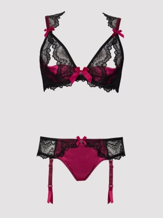 Lovehoney Peekaboo Bra and Suspender Knickers Set for £19.99
