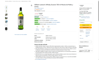 Whisky William Lawson's 700 ml por $132 | Oferta Amazon