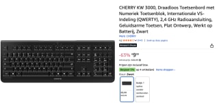 Cherry KW3000 Wireless Keyboard voor €9,99 bij Amazon