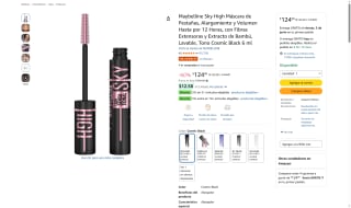 Maybelline Sky High Máscara 6ml por $124 | Oferta Amazon