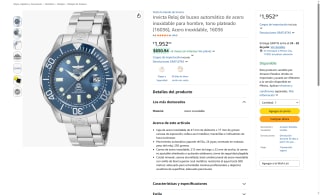 Reloj de Buceo Automático Invicta GRAND DIVER por $1,953 | Amazon