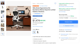 Silla Amia Ergonómica por $1,474 | Oferta Mercado Libre
