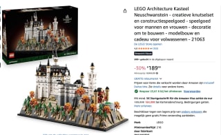 LEGO® Architecture Slot Neuschwanstein Verzamelset voor €166,68 bij Amazon
