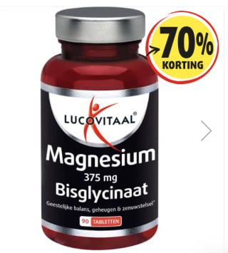 Lucovitaal Magnesium 375 mg Bisglycinaat 90 tabletten voor €5,99 bij Lucovitaal