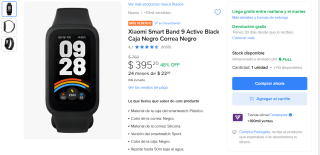 Reloj Xiaomi Smart Band 9 por $395 | Oferta Mercado Libre
