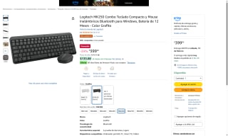 Teclado Logitech MK250 Grafito por $399 | Amazon