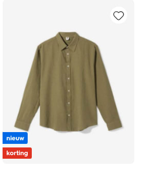 linnen dames- en herenkleding 30% korting bij de hema