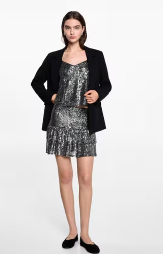 Falda de volantes con lentejuelas por 8.99€