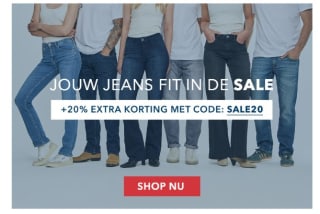Sale op alle jeansfits uit de sale en outlet -50% + 20% korting bij Jeans Centre