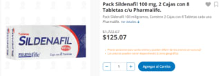 Sildenafil 16 Tabletas por $125 | Farmacias Guadalajara