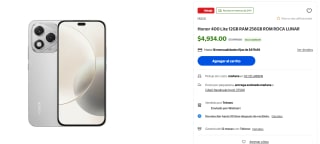 Honor 400 Lite 12GB 256GB Roca Lunar por $4,934 | Walmart