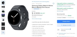 Samsung Galaxy Watch 8 40mm por $3,000 | Mercado Libre (OXXO)