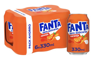 12 Fanta Naranja Zero Azúcares Pack 6 Latas 330 ml por 6.07€